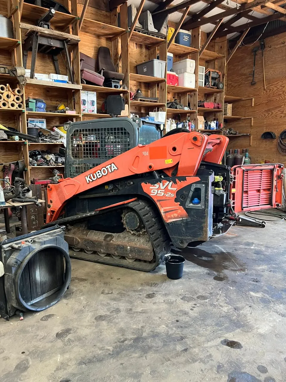 Kubota SVL track loader in for repair